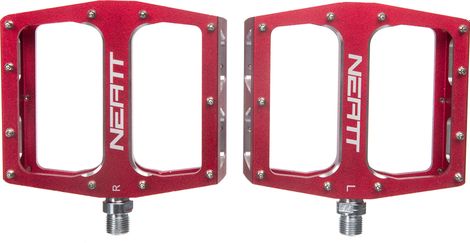 Pair of Neatt Attack V2 XL 11 Pin Flat Pedals Red