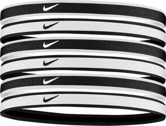 Nike Swoosh Sport 2.0 Mini-Stirnband (x6) Weiß Schwarz Unisex