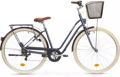 Bicicleta de ciudad BTWIN Elops 520 Low Frame Midnight blue