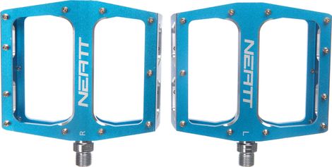 Pair of Neatt Attack V2 XL 11 Pin Flat Pedals Blue