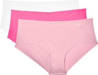 Calzoncillos <strong>Under Armour Pure Stretch</strong>para mujer (lote de 3) Rosa Blanco