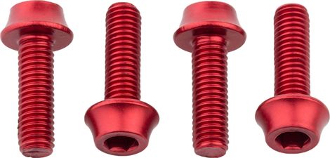 Wolf Tooth Water Bottle Cage Bolts (x4) M5x15 mm Red