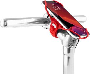 Bike Tie Pro 3 Red : support pour téléphone (écran 5.8 à 7.2 pouces) - fixation guidon ou tige de vélo - Rouge