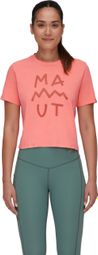 T-Shirt Cropped Femme Mammut Massone Lettering Rose