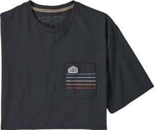 T-Shirt Patagonia Line Logo Ridge Stripe Organic Pocket Noir