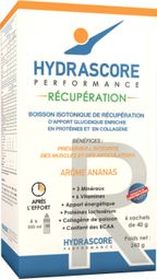 Bebida de recuperación Hydrascore Recovery Piña 6 x 40g
