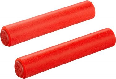 Pair of Supacaz Siliconez XL Grips Fluorescent Red