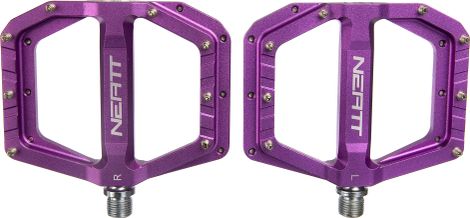 Paar Neatt Oxygen V2 Flat Pedals 8 Spikes Purple