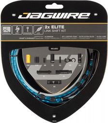 Kit Câbles et Gaines pour Dérailleurs Jagwire 2x Elite Link Shift Kit Bleu