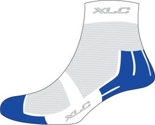 XLC Paire de Chaussettes COOLMAX CS-C02 Blanc Bleu