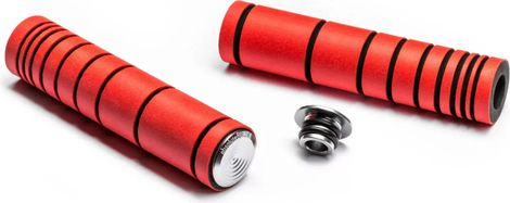 AbsoluteBlack Premium Silicone Dual Density Enduro Grips 33mm Red