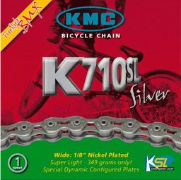 Chaine KMC K710 SL 1/2'' x 1/8'' 100 Maillons Argent