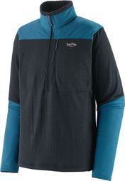 Patagonia R1 Fitz Roy 1/4 Zip Blue Long Sleeve T-Shirt