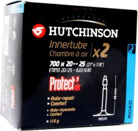 Packung mit 2 Straßen-Innenschläuchen HUTCHINSON Protect Air 700x20 / 25 Presta 48mm