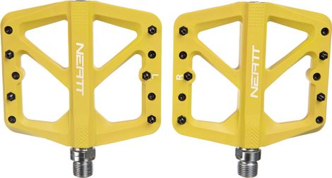 Neatt Composite Flat Pedals 5 Spikes Yellow