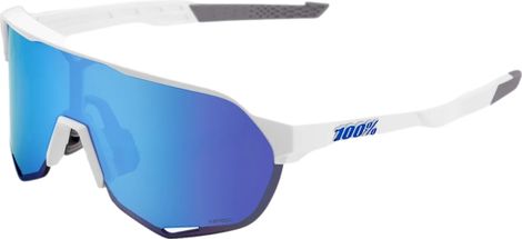 100% Brille - S2 - Mattweiß - HiPER Verspiegelte Gläser Blau