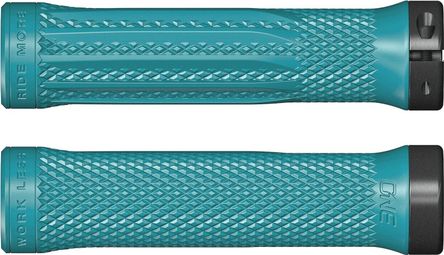 Pair of OneUp Lock-On Turquoise Grips