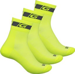 GripGrab Hi-Vis Regular Cut Socks 3PACK Yellow