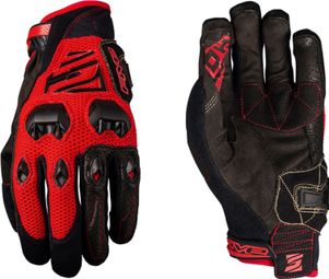 Cinco guantes largos DH rojo negro