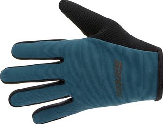 Santini Gravel Blue MTB Long Gloves