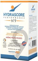 Isotonic drink of the effort Hydrascore N ° 9 Red Fruits 10 x 40g