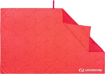 Asciugamano Lifeventure SoftFibre stampato in tessuto riciclato geometrico rosso corallo