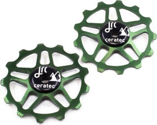Pair of JRC Components 13-tooth Shimano Deore/SLX/XT/XTR 12V Green Racing Rollers