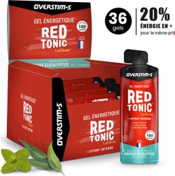 Overstims Red Tonic Energy Gel Mint Eucalyptus verpakking 36 x 34g