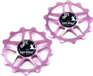 Pair of JRC Components 13-tooth Shimano Deore/SLX/XT/XTR 12V Pink Rollers