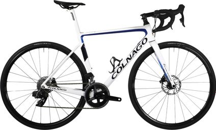 Vélo de Route Colnago V3 Disc Sram Rival eTap AXS 12V 700 mm Blanc Bleu 2022