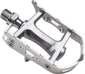 Paar VéloOrange Flat Pedals Quill Road Pedals Silber