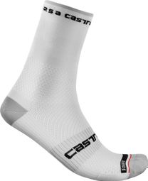 Paar Castelli Rosso Corsa Pro 15 Socken Weiß