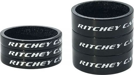 Ritchey Carbon Steering Spacer Kit 3x10mm + 3x5mm Schwarz