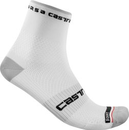 Paar Castelli Rosso Corsa Pro 9 Socken Weiß
