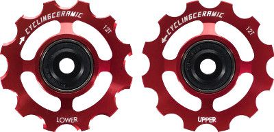 CyclingCeramic Pulley Wheels for Shimano 12V 9200/8200 Red