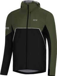 Veste Running imperméable Gore Wear R7 Gore-Tex Partial Kaki/Noir