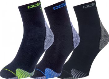 Odlo Ceramicool Quarter Multicolor Unisex Socks (3 Pair Pack)