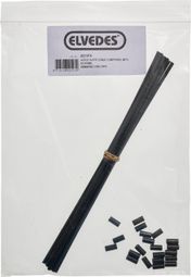 Kit Elvedes avec 10 Câbles de Changement de Vitesse Compatible Shimano Super 240 mm + Embouts Câble Noir 