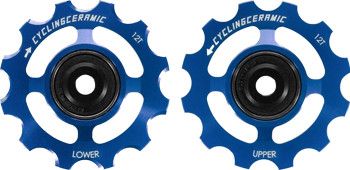 Paire de Galets CyclingCeramic pour Shimano 12V 9200/8200 Bleu