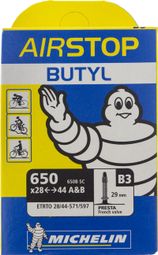 Michelin B3 AirStop Butyl Road Bike Tube 650x28/44 Presta 29mm