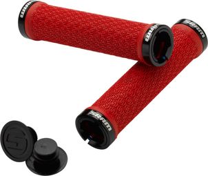 Sram Locking Grips Red with Double Clamps & End Plugs