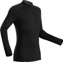 Forclaz Zip Trek 500 Merino Long Sleeve T-Shirt Black