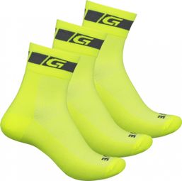 GripGrab Hi-Vis Regular Socks (3-Pack) Neon Yellow