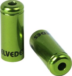 Elvedes Aluminum Brake Housing End Caps 5.0 mm 10 Pcs Green