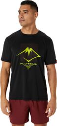 Asics Men's Fujitrail Logo Black Yellow Short-Sleeve Jersey