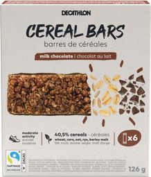 Decathlon Nutrition Barritas de cereales de chocolate con leche 6x21g