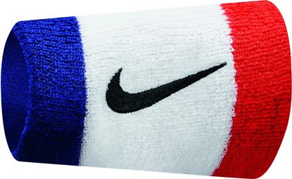 Bracelet Éponge (Paire) Nike Swoosh Double Wide Bleu Blanc Rouge