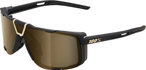 100% Eastcraft Sunglasses - Soft Tact Black - Gold Mirrored Lenses