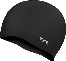 TYR Silicon Cap No Wrinkle Swim Cap Black
