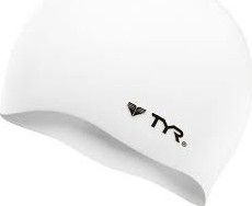 TYR Silicon Cap No Wrinkle Swim Cap White